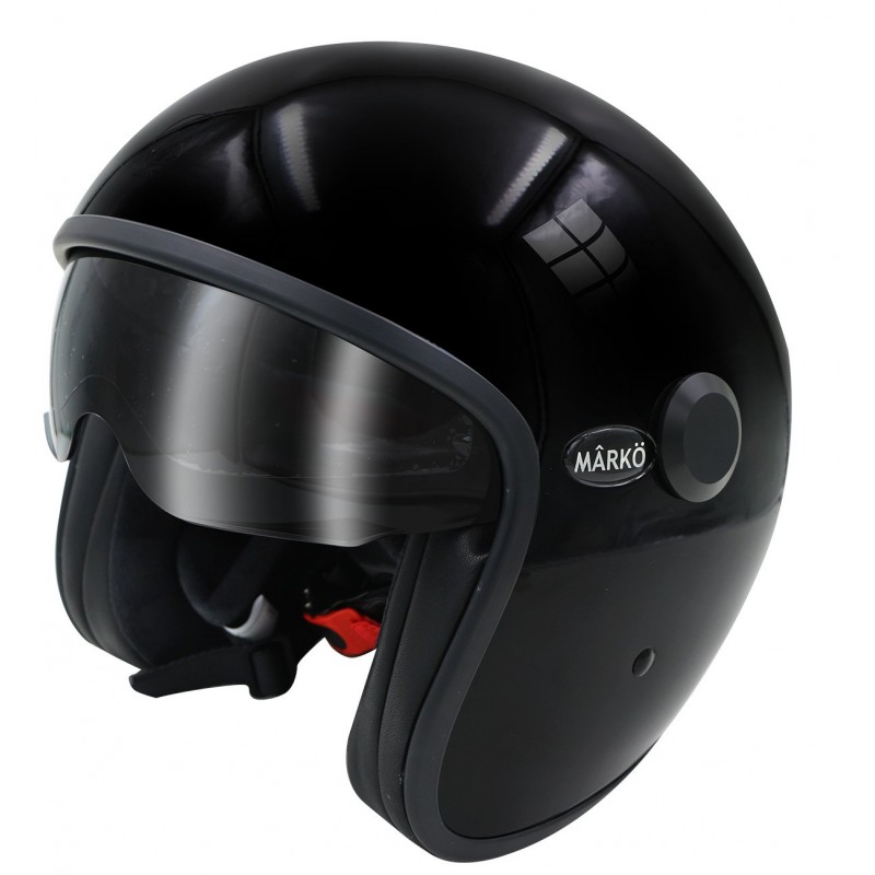 Casque Jet MÂRKÖ Boreal Noir Brillant