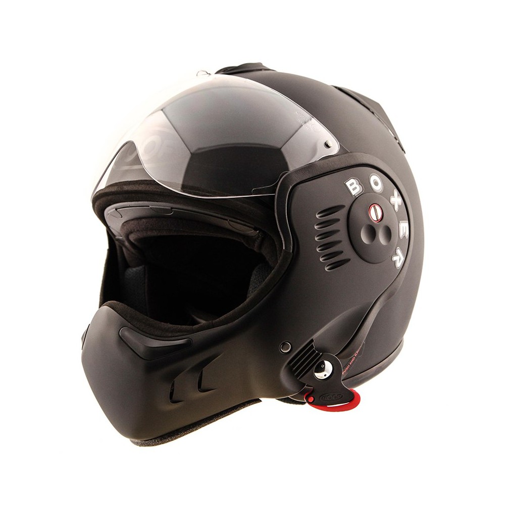 CASQUE MOTO MODULABLE RO5 BOXER V8 FULL BLACK - ROOF (Noir Mat)