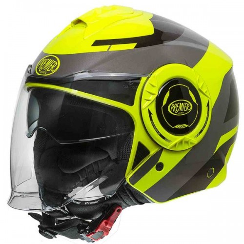 CASQUE MOTO JET COOL OPT FLUO-PREMIER