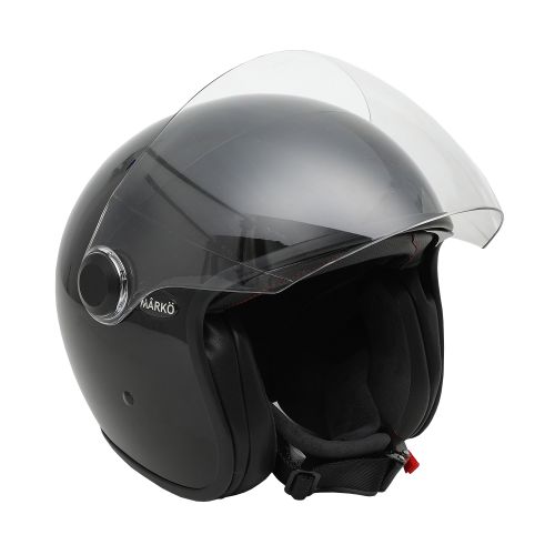 CASQUE MOTO JET BOREAL NOIR BRILLANT - MARKO