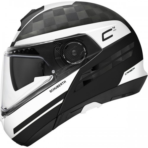 CASQUE C4 PRO CARBON ECE Tempest White-SCHUBERTH