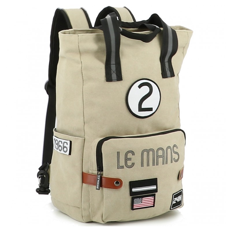 24H Le Mans LEGENDE - Grand sac à dos beige