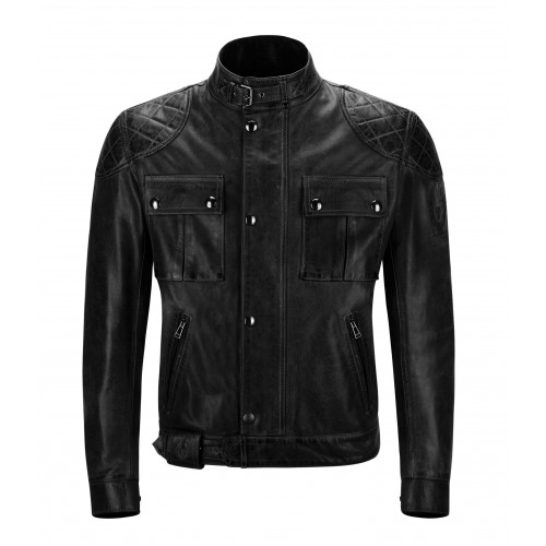 BLOUSON BELSTAFF BROOKLANDS CUIR ANTIQUE noir