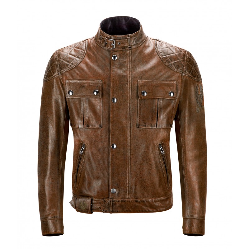 BLOUSON BROOKLANDS CUIR BURNT CUERO-BELSTAFF