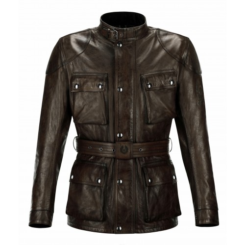 VESTE TRIALMASTER PRO CUIR BLACKBROWN-BELSTAFF