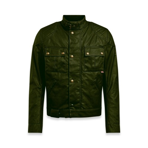 BLOUSON BROOKLANDS 2.0 WAX OLIVE GREEN-BELSTAFF