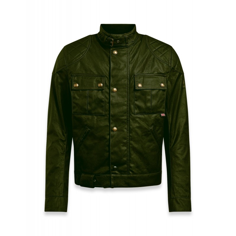 BLOUSON BROOKLANDS 2.0 WAX OLIVE GREEN-BELSTAFF