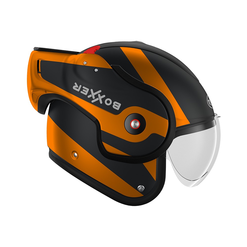 CASQUE MOTO MODULABLE RO9 BOXXER FUZO-ROOF Noir - Orange Mat XXL/63