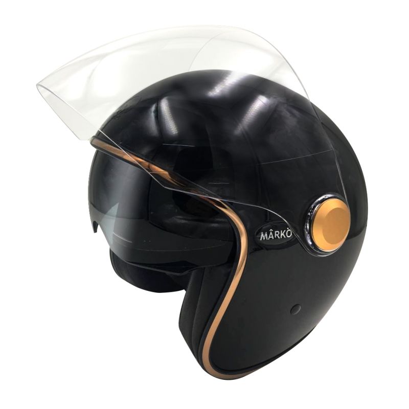 Casque Moto Jet BOREAL -MÂRKÖ (Black/Gold)