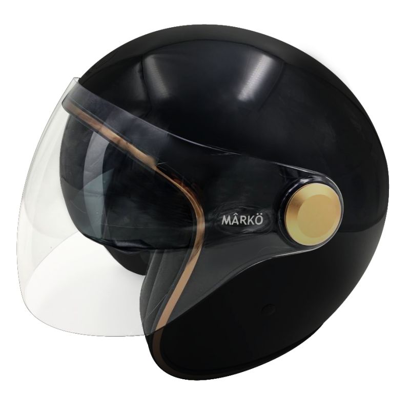 Casque Moto Jet BOREAL -MÂRKÖ (Black/Gold)