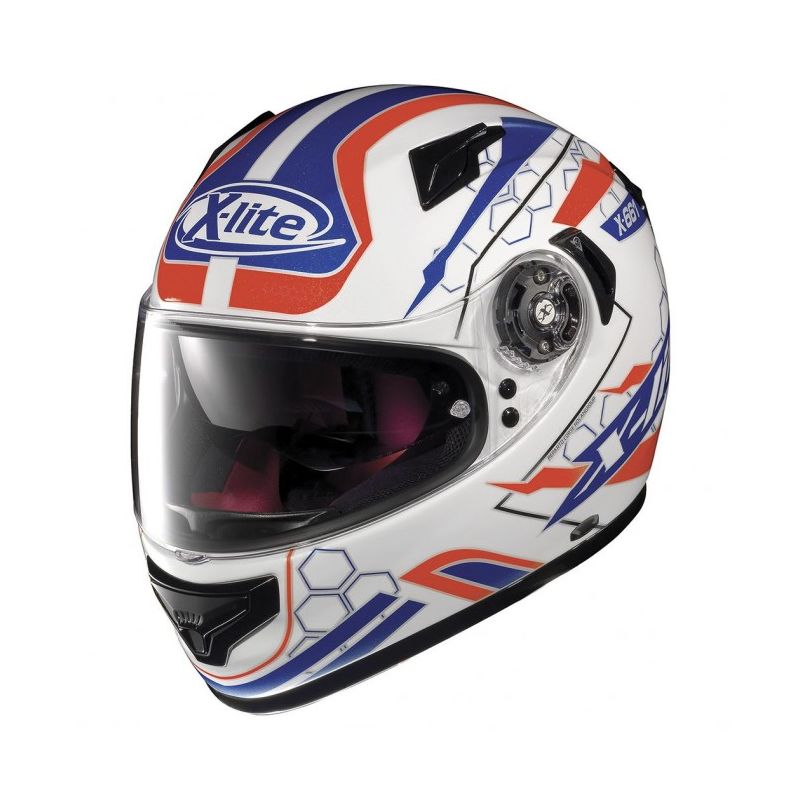 Casque Moto Intégral NOLAN - X661 Honeycomb n-Com Metal White/Blue