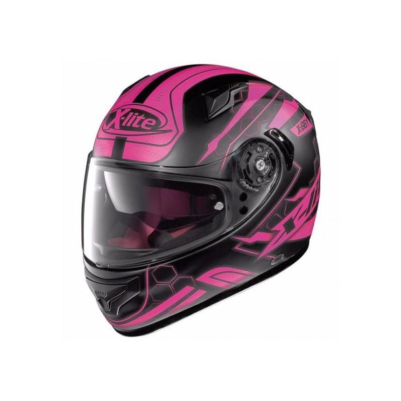 Casque Moto Intégral NOLAN - X661 Honeycomb n-Com Flat Black/pink