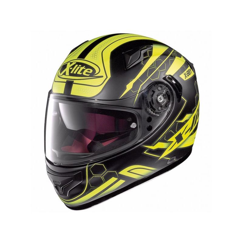 Casque Moto Intégral NOLAN - X661 Honeycomb n-Com Flat Black/yellow