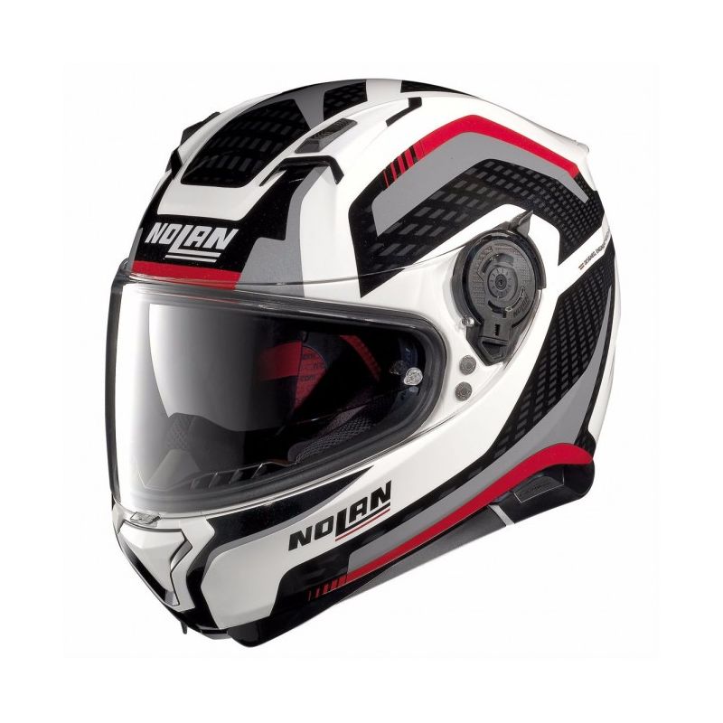 Casque Moto Intégral NOLAN - N87 Arkad n-Com Metal White/red/grey