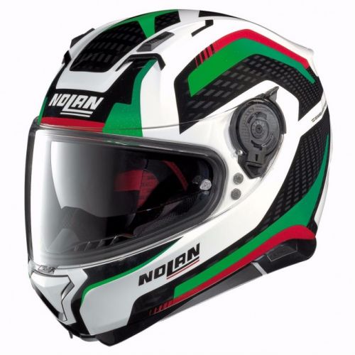 Casque Moto Intégral NOLAN - N87 Arkad n-Com Metal White/red/green