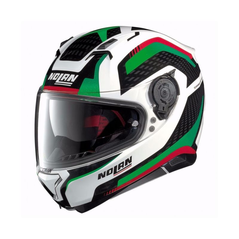 Casque Moto Intégral NOLAN - N87 Arkad n-Com Metal White/red/green