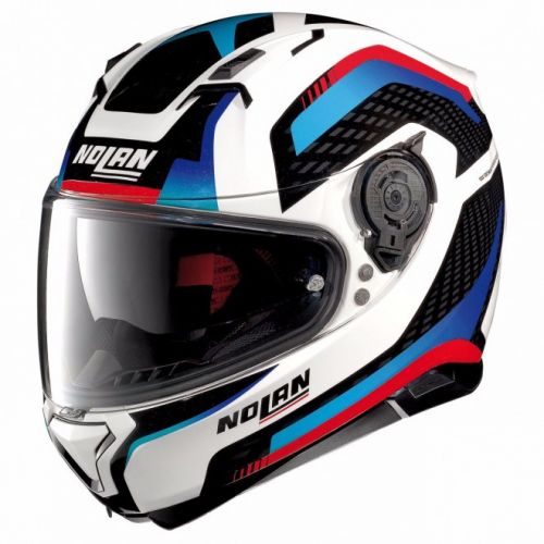 Casque Moto Intégral NOLAN - N87 Arkad n-Com Metal White/red/blue