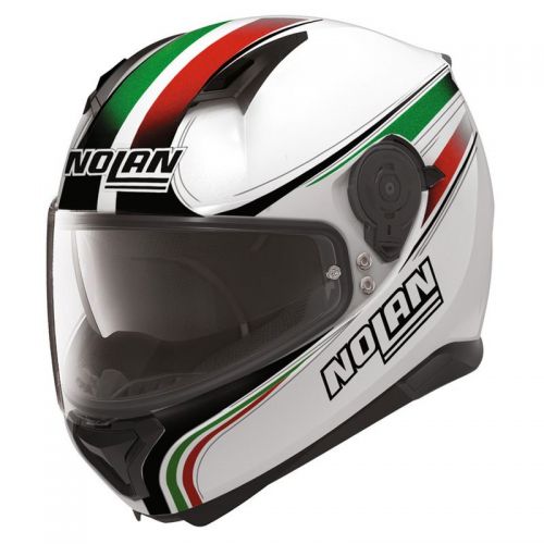 Casque Moto Intégral NOLAN - N87 Italy N-Com Metal White