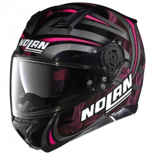 Casque Moto Intégral NOLAN - N87 Ledlight N-Com Glossy Black/Pink