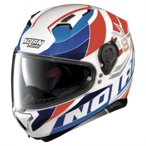 Casque Moto Intégral NOLAN - N87 Plein Air n-Com Metal White/blue