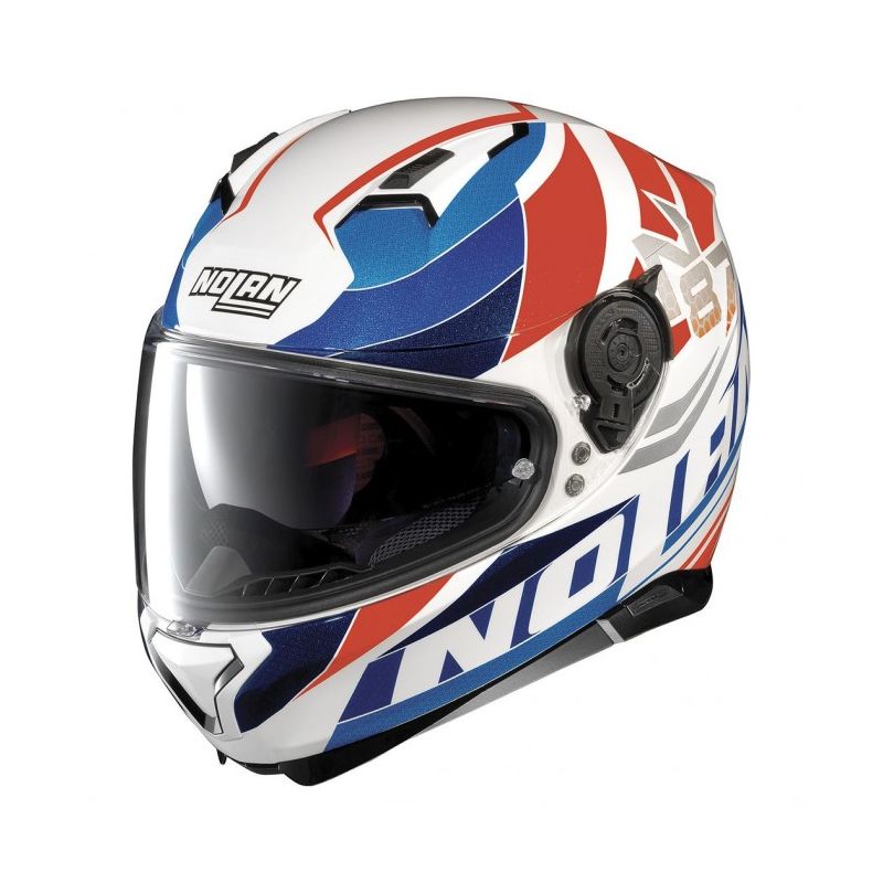 Casque Moto Intégral NOLAN - N87 Plein Air n-Com Metal White/blue