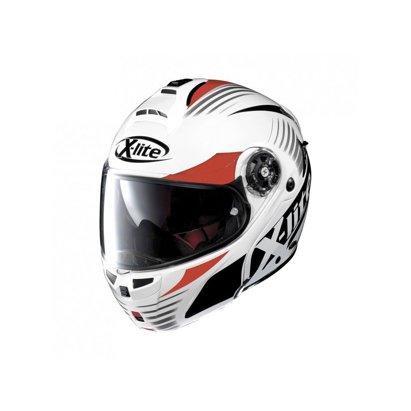 Casque Moto Modulable NOLAN - X1004 Nordhelle n-Com Metal White/Red-Black