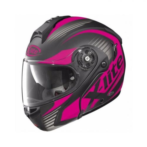 Casque Moto Modulable NOLAN - X1004 Nordhelle n-Com Flat Black/pink