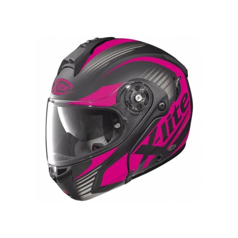 Casque Moto Modulable NOLAN - X1004 Nordhelle n-Com Flat Black/pink