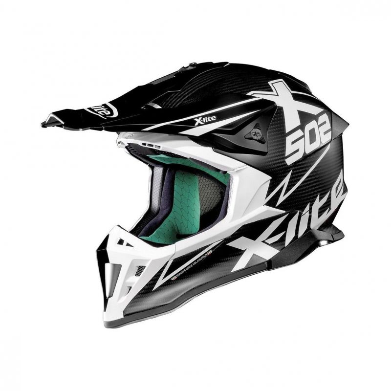 Casque Moto Motocross NOLAN - X502 Ultra Carbon Matris Flat Carbon/White