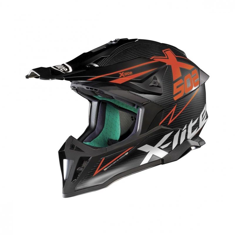 Casque Moto Motocross NOLAN - X502 Ultra Carbon Matris Flat Carbon/Red