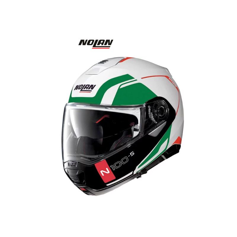 Casque Moto Modulable NOLAN - N100 5 Consistency n-Com Metal White