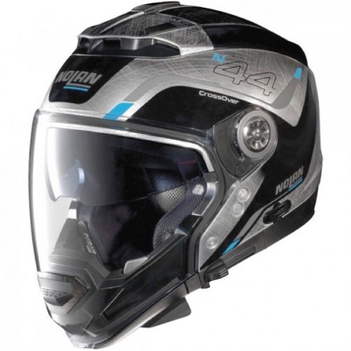 Casque Moto Jet NOLAN - N44EVO Viewpoint n-Com Scratched Chrome