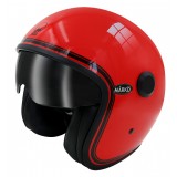 Casque Jet MÂRKÖ Boreal Rouge à bandes